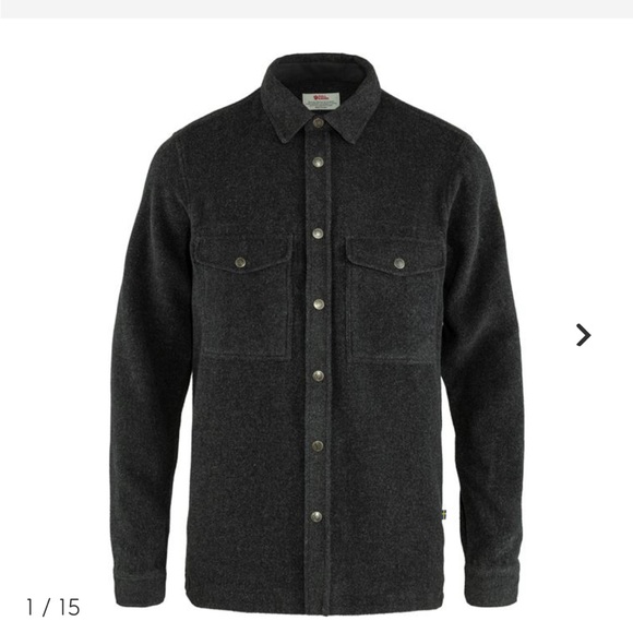 Fjallraven mens small Canada wool shirt jacket. Grey. - Picture 7 of 7